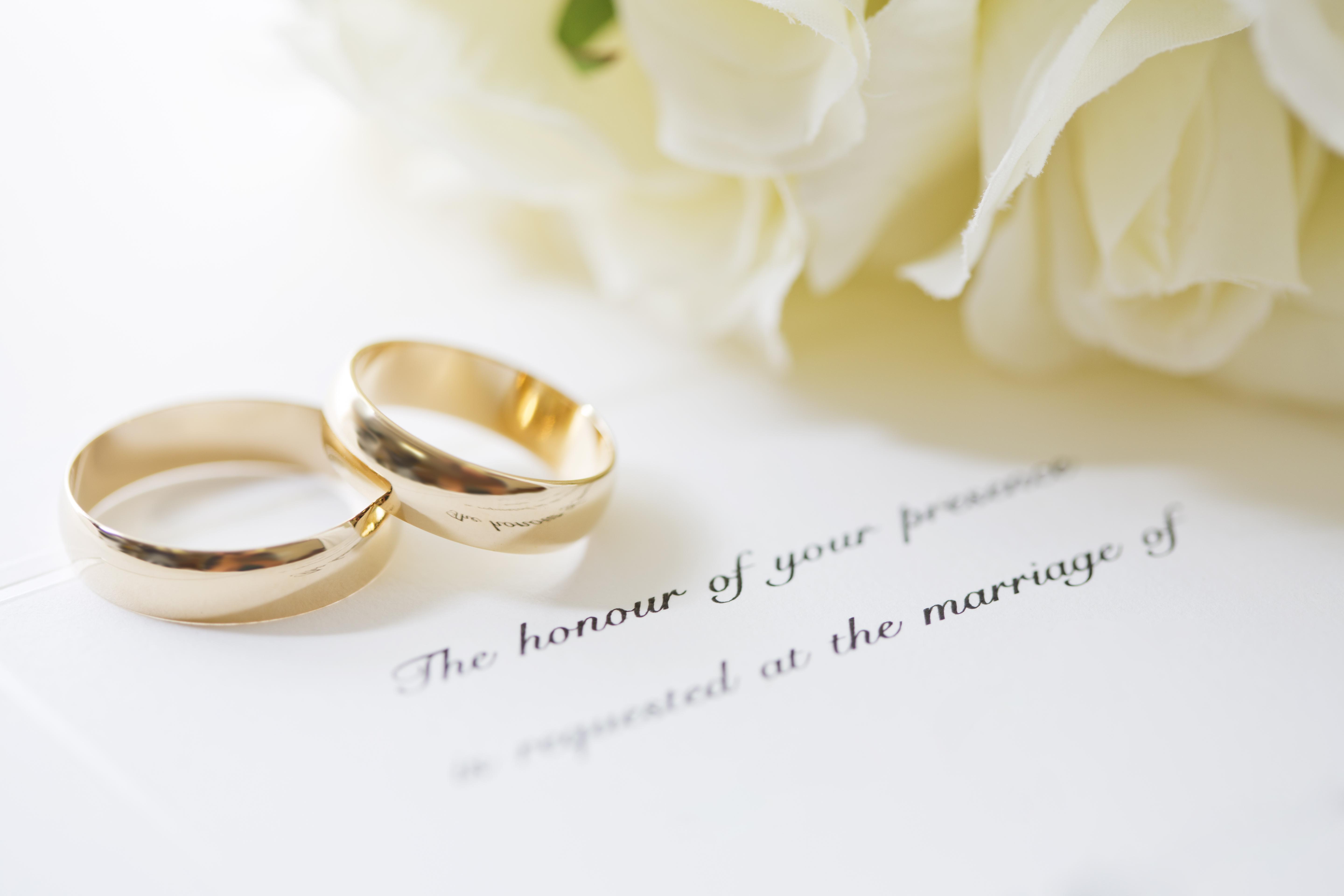 Wedding Rings and Invite