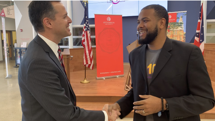 Allen Stowe and President from Otterbein University